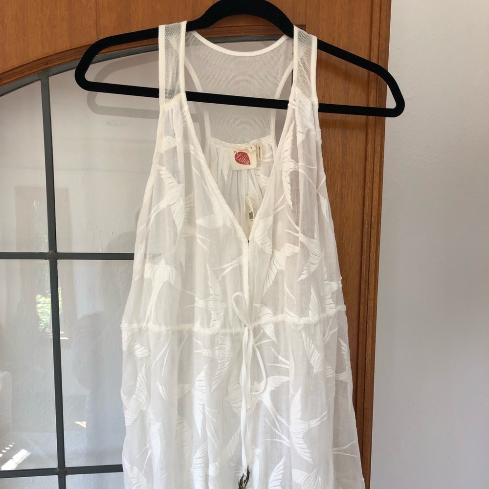 Shorebird cotton romper white anthro size small